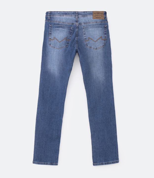 Calça Slim Básica Jeans com Elastano Azul Escuro 7