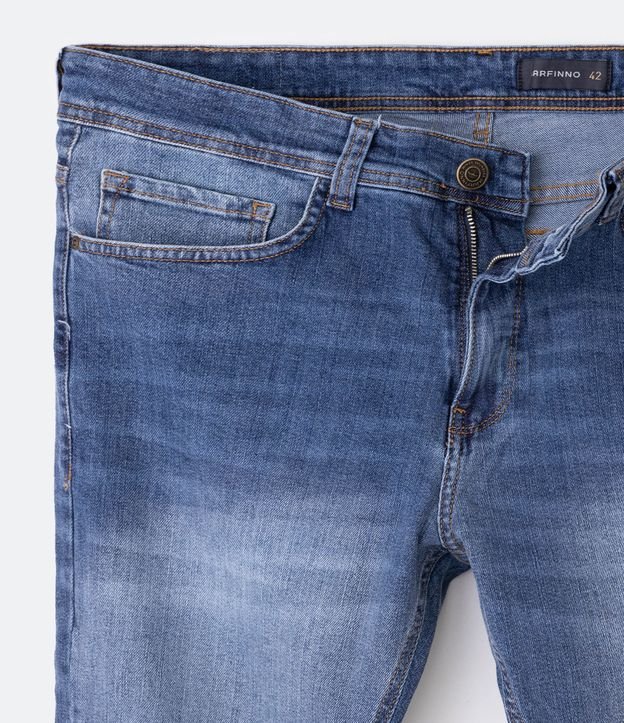 Calça Slim Básica Jeans com Elastano Azul Escuro 8