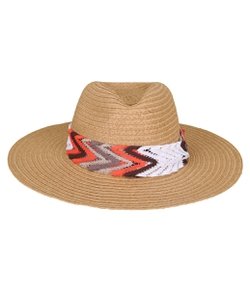 Chapéu de Praia com Faixa Estampada