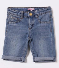 Bermuda Infantil em Jeans - Tam 4 a 14