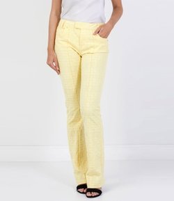 Calça Flare em Jacquard