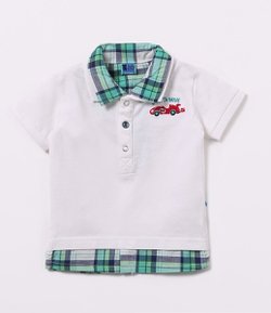 Camiseta Polo Infantil em Piquet  - Tam 0 a 18 meses 