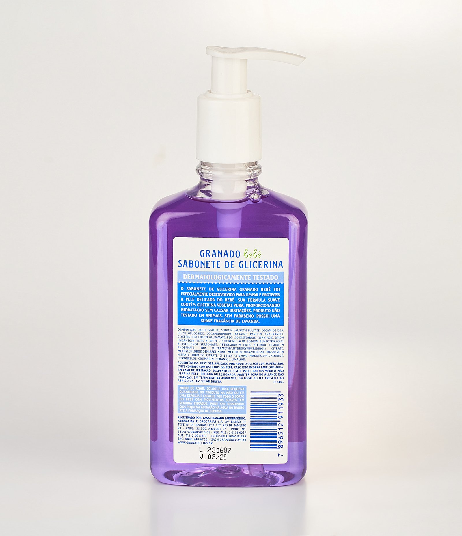Sabonete Líquido de Glicerina Lavanda Bebe 250ml 3