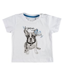 Camiseta Infantil com Estampa de Cachorrinho - Tam 0 a 18 meses