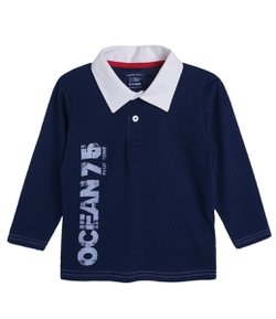 Camiseta Polo Infantil Estampa Localizada na Lateral - Tam 1 a 4  