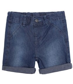 Bermuda Infantil em Jeans com Barra Dobrada - Tam 0 a 18 meses