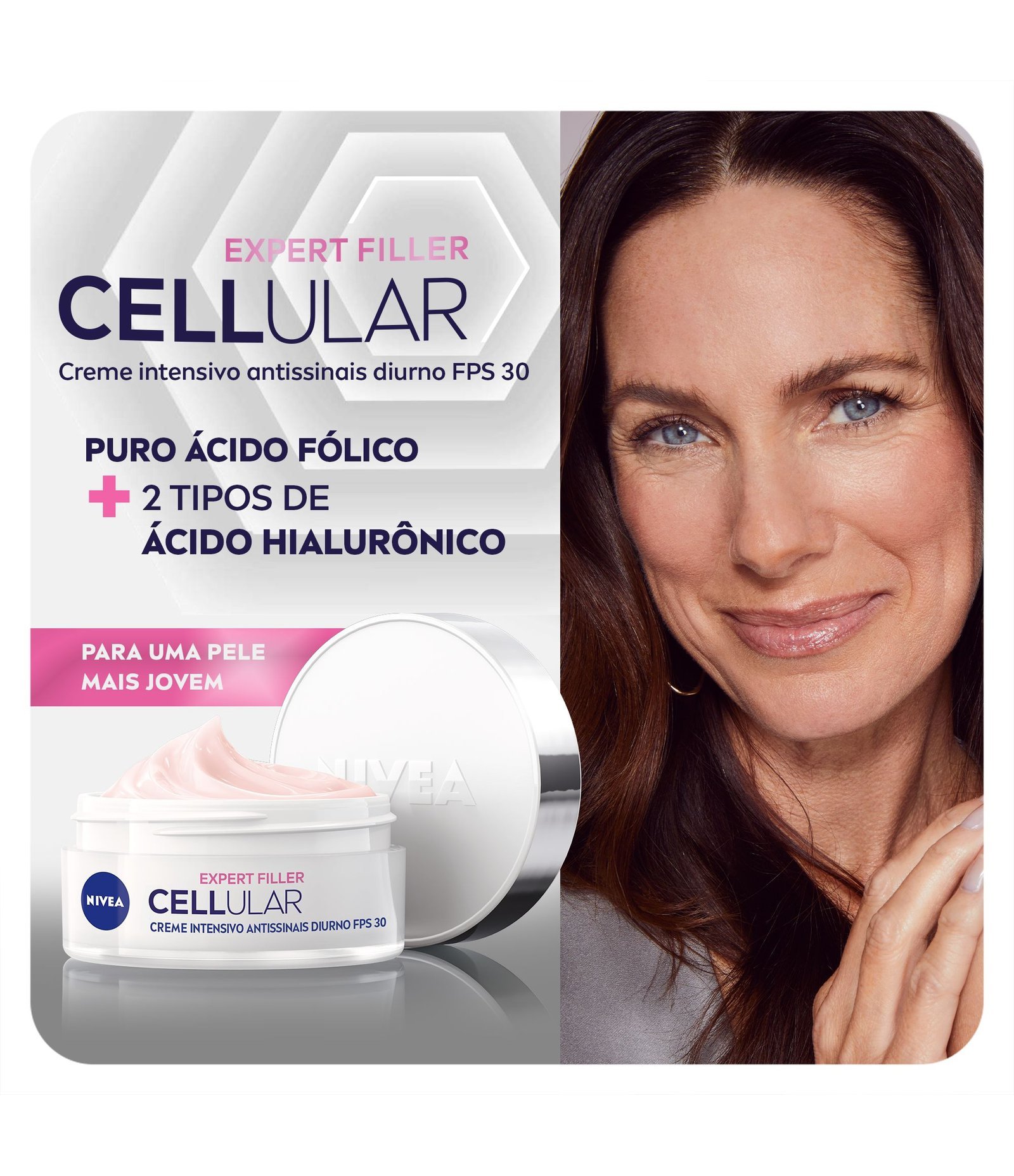 Creme Facial Antissinais Cellular Filler Dia FPS 30 Nivea U 2