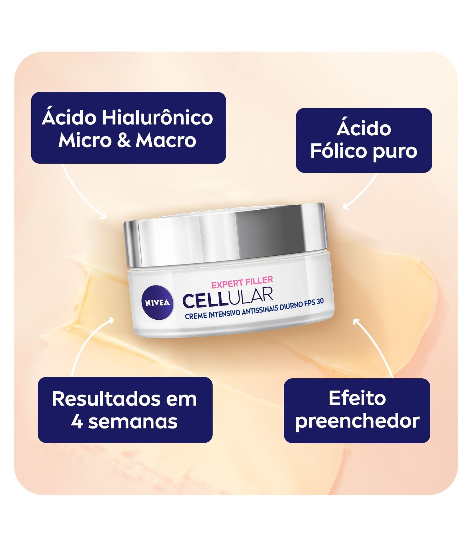 Creme Facial Antissinais Cellular Filler Dia FPS 30 Nivea U 4