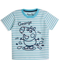 Camiseta Infantil Peppa Pig Listrada - Tam 1 a 6  