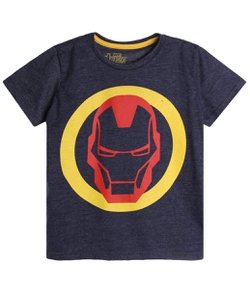 Camiseta Infantil com Estampa Iron Man - Tam 4 a 12 