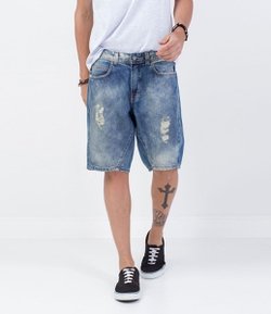 Bermuda Masculina em Jeans Marmorizado