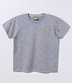 Camiseta Infantil com Estampa de Caveiras Neon  - Tam 4 a 12  