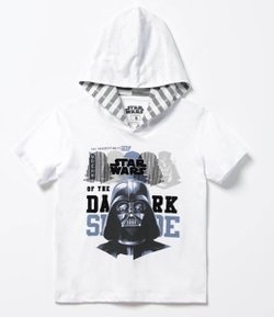 Camiseta Infantil Estampa Star Wars com Capuz - Tam 4 a 14  