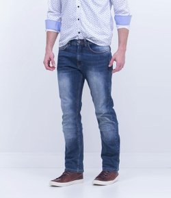Calça Reta Masculina em Jeans 