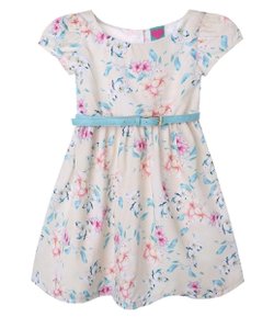 Vestido Infantil Floral com Cintinho - Tam 1 a 4 anos 