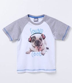 Camiseta Infantil com Estampa de Cachorro - Tam 1 a 4  