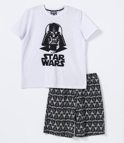 Pijama Infantil Estampa Star Wars - Tam 4 a 14  