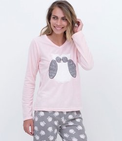 Pijama com Estampa de Coruja