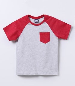 Camiseta Infantil com Bolso - Tam 1 a 4  