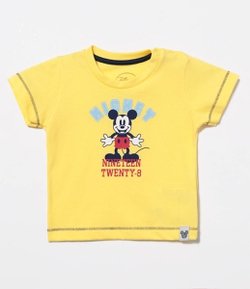 Camiseta Infantil com Estampa Mickey - Tam 0 a 18 meses