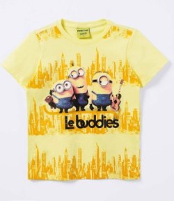 Camiseta Infantil com Estampa Minions - Tam 2 a 14 