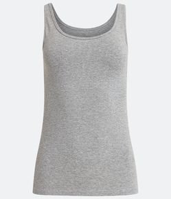 Blusa Regata Básica Alongada em Algodão