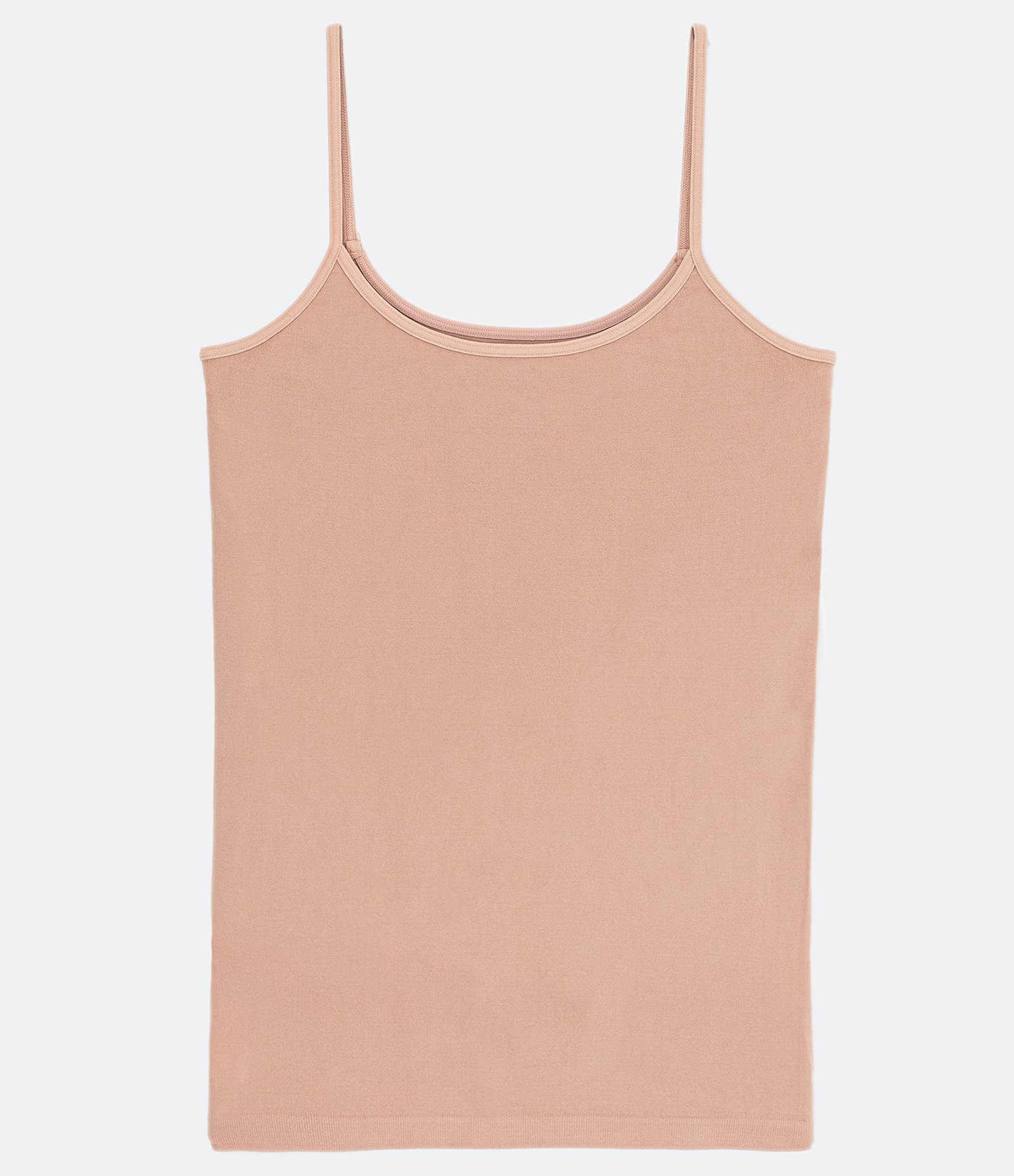 Camisete Regata Básica em Microfibra com Alça Fina TriFil Bege 1