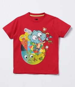 Camiseta Infantil Estampa Gumball - Tam 4 a 12  