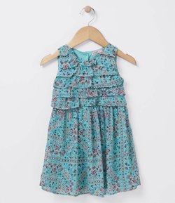 Vestido Infantil Floral - Tam 1 a 4 anos