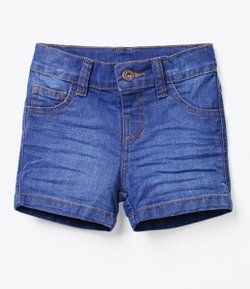 Bermuda Infantil em Jeans - Tam 0 a 18 meses 