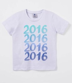 Camiseta Infantil Estampada Ano novo - Tam 1 a 4 