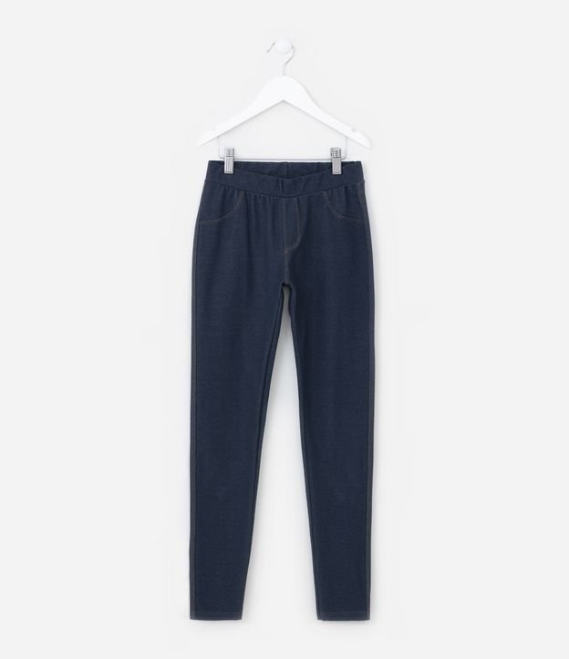 Calça Infantil Legging Tipo Jeans Básica - Tam 5 a 14 anos