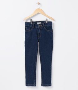Calça Slim Infantil em Jeans Básica - Tam 4 a 14 