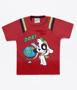 Camiseta Infantil com Estampa Doki - Tam 1 a 4 