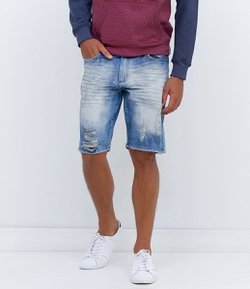 Bermuda Jeans com Puídos