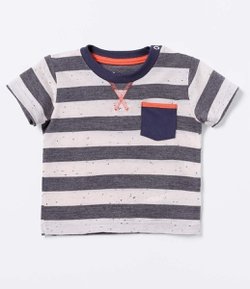 Camiseta Infantil Listrada - Tam 0 a 18 meses