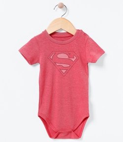 Body Infantil com Estampa Superman - Tam 0 a 18 meses