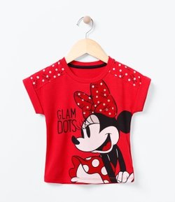 Blusa Infantil com Estampa Minnie Mouse - Tam 1 a 6