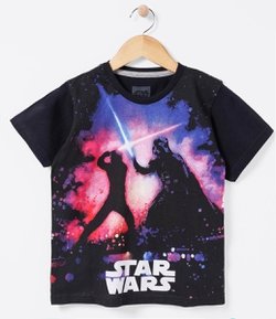Camiseta Infantil com Estampa Star Wars - Tam 4 a 14 