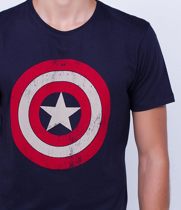 Camiseta em Meia Malha com Estampa do Capitão América 3