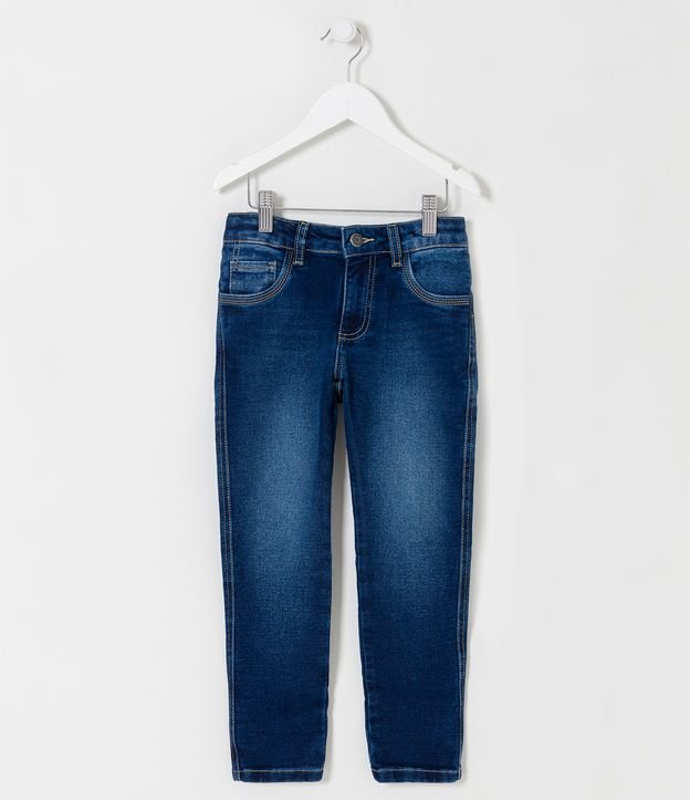 Calça Skinny Infantil em Jeans Super Cmforto - Tam 4 a 14 anos Azul 1