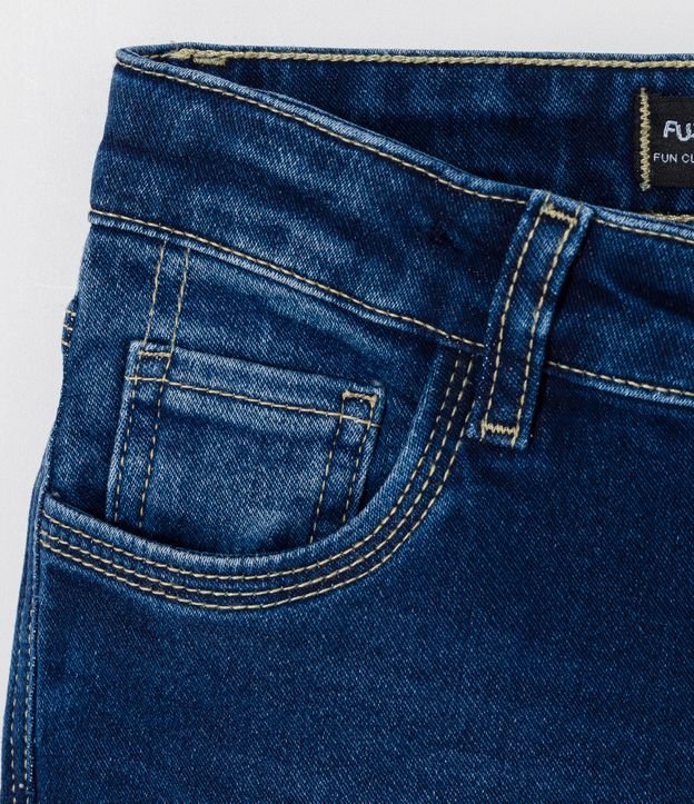 Calça Skinny Infantil em Jeans Super Cmforto - Tam 4 a 14 anos Azul 3