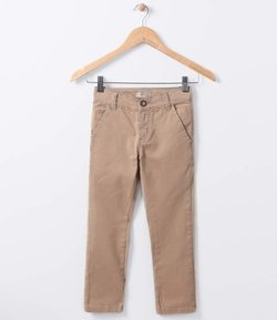 Calça Slim Infantil em Sarja - Tam 4 a 12  anos 