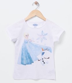 Blusa Infantil com Estampa Frozen - Tam 2 a 12 