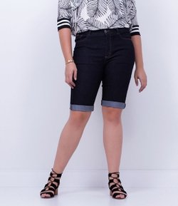 Bermuda Lisa Jeans com Elastano Curve & Plus Size