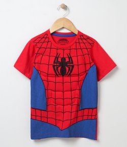 Camiseta Fantasia Infantil com Estampa Homem Aranha - Tam 2 a 10 