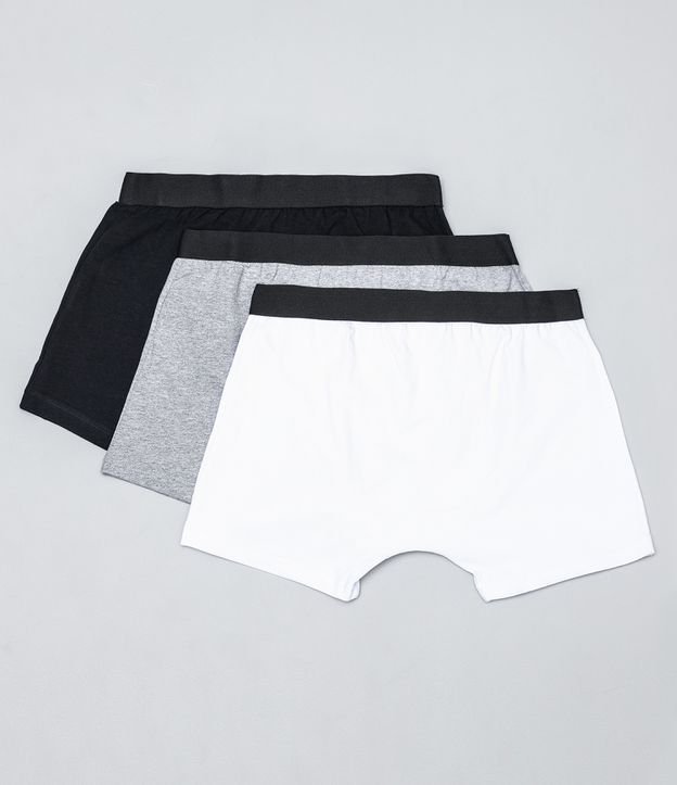 Kit con 3 Boxer Básicas  Negro/Gris/Branca 2