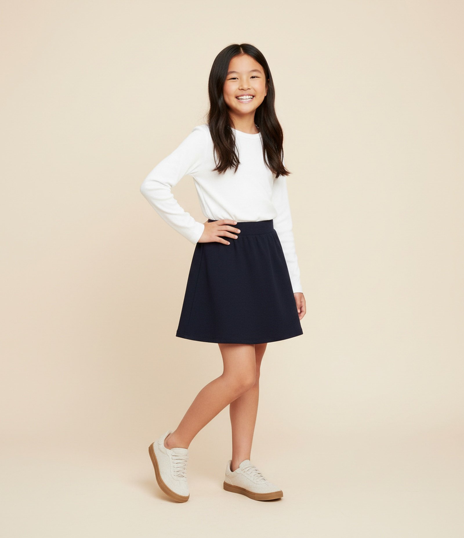 Short Saia Infantil em Algodão sem Estampa - Tam 5 a 14 Anos Cinza Escuro 1