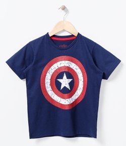 Camiseta Infantil Estampa Capitão América - Tam 4 a 12  