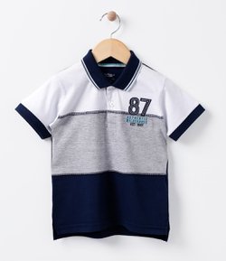 Camiseta Polo Infantil com Recortes - Tam 1 a 4 